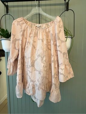 Style & Co. Blush Textured Floral Top